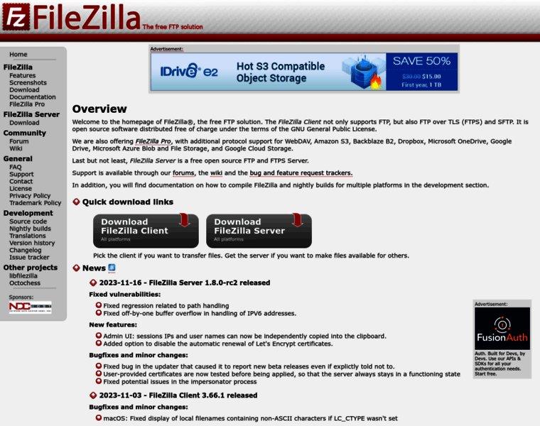 Filezilla-project.org thumbnail Filezilla-project.org thumbnail