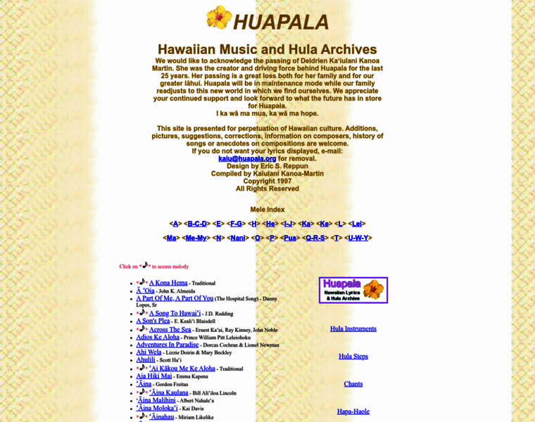 Huapala.org thumbnail
