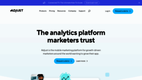 What Adjust.com website looked like in 2022 (3 years ago)