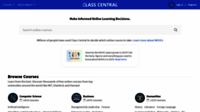 What Classcentral.com website looked like in 2020 (5 years ago)