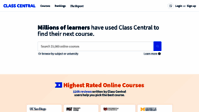What Classcentral.com website looked like in 2021 (4 years ago)