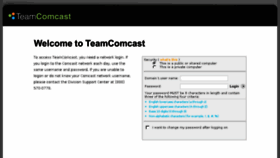 What Teamcomcast.com website looked like in 2013 (11 years ago)